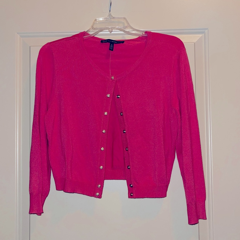 White House black market button front sweater